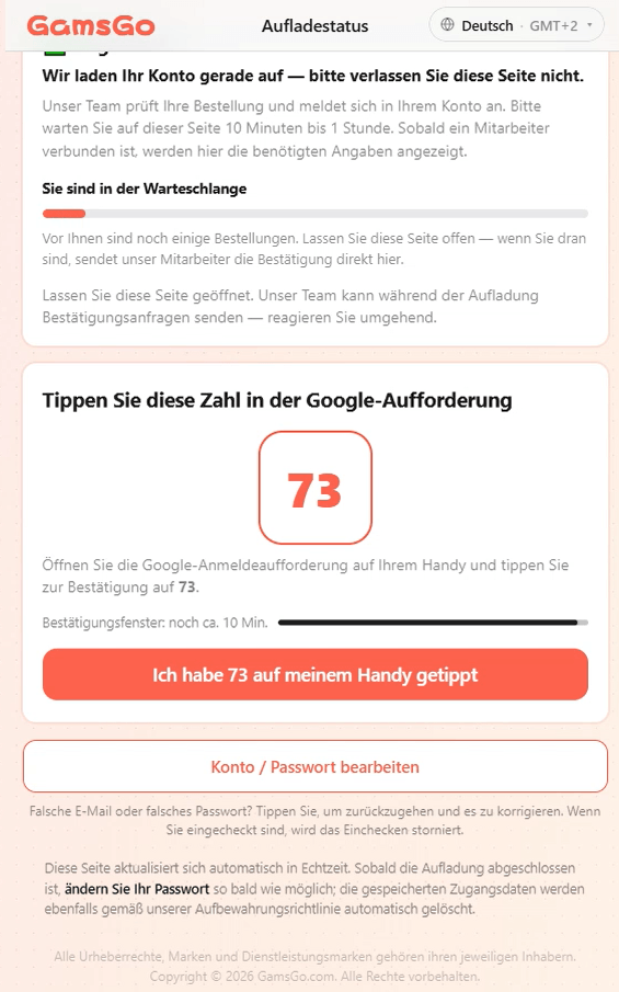 Zahl zur Bestätigung in der Google-Anmeldeaufforderung