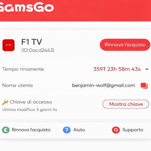 il mio accesso a F1 TV Pro