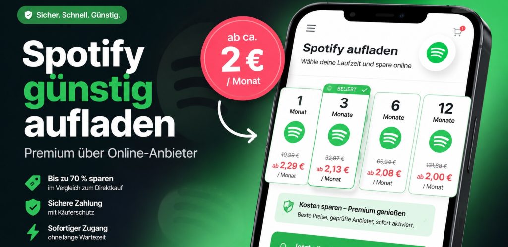 Spotify günstig aufladen