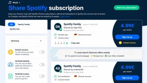 Spotify via Sharesub