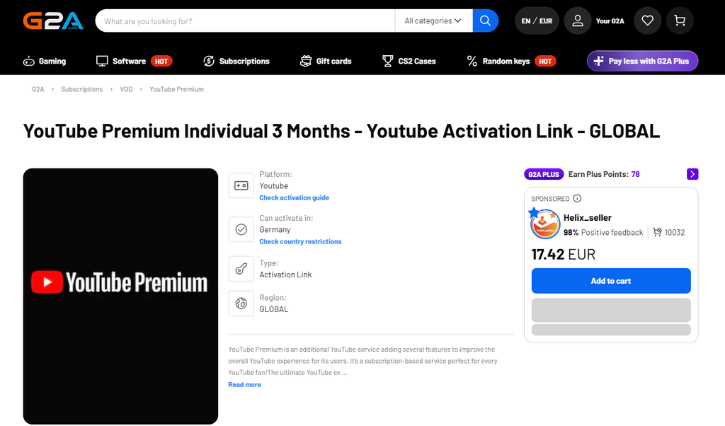 Vorsicht bei günstigen YouTube Premium Accounts