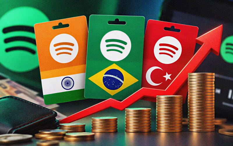Spotify-Guthabenkarten (Indien, Brasilien, Türkei) absurd teuer